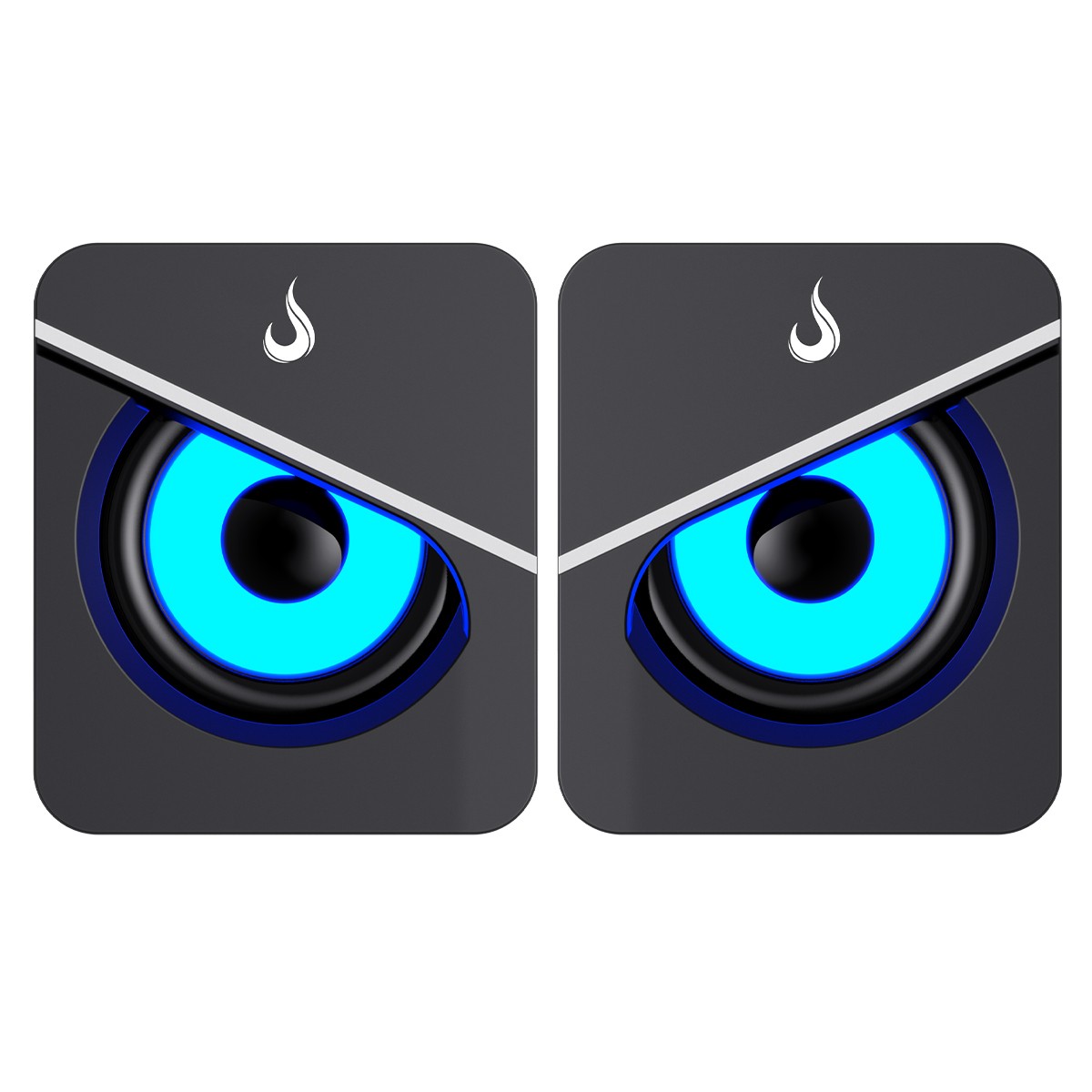 Caixa De Som Gamer Rise Mode Mad Sound 01, LED Azul, 3.5mm, 2x3W, Preto, RM-SPMA-01-BB