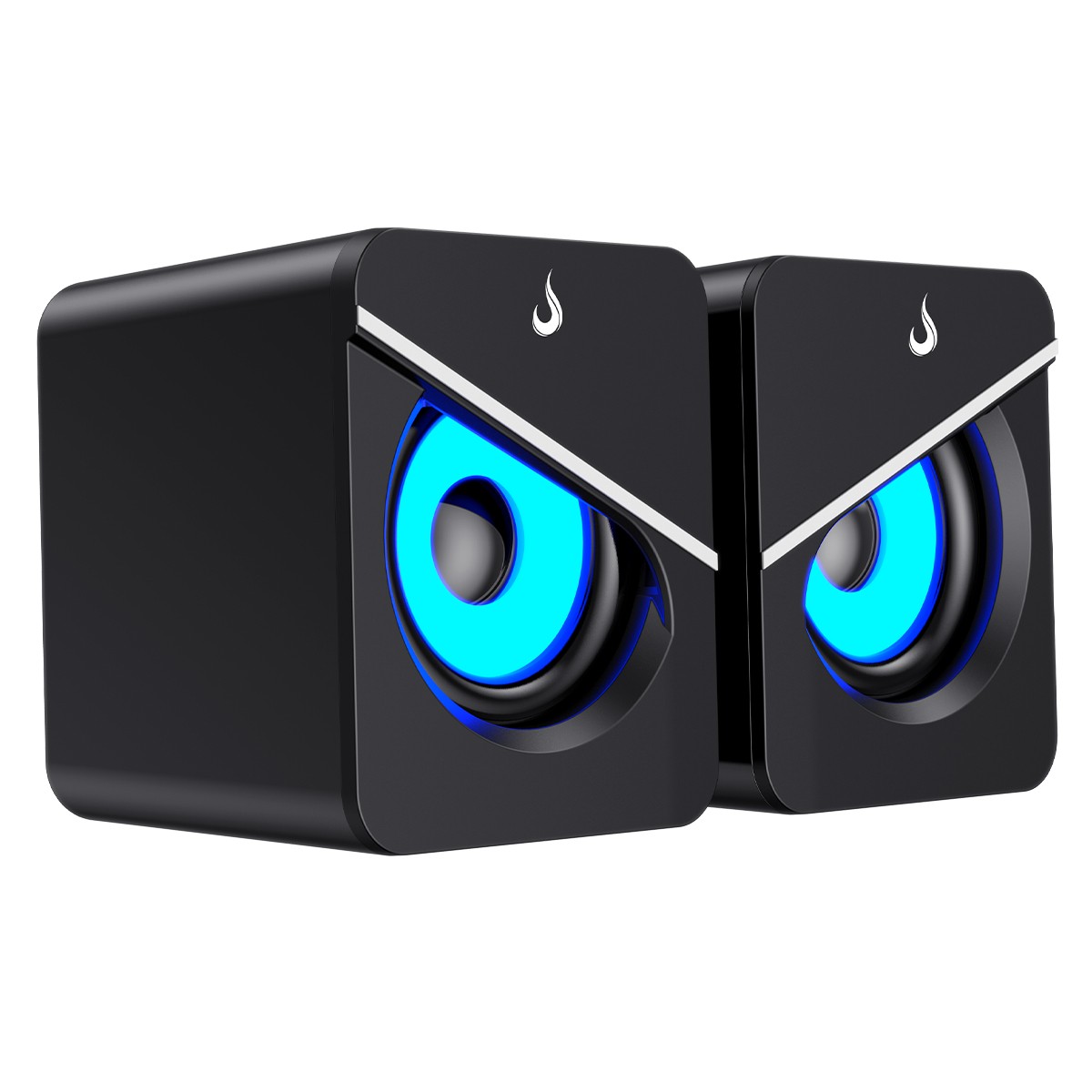Caixa De Som Gamer Rise Mode Mad Sound 01, LED Azul, 3.5mm, 2x3W, Preto, RM-SPMA-01-BB