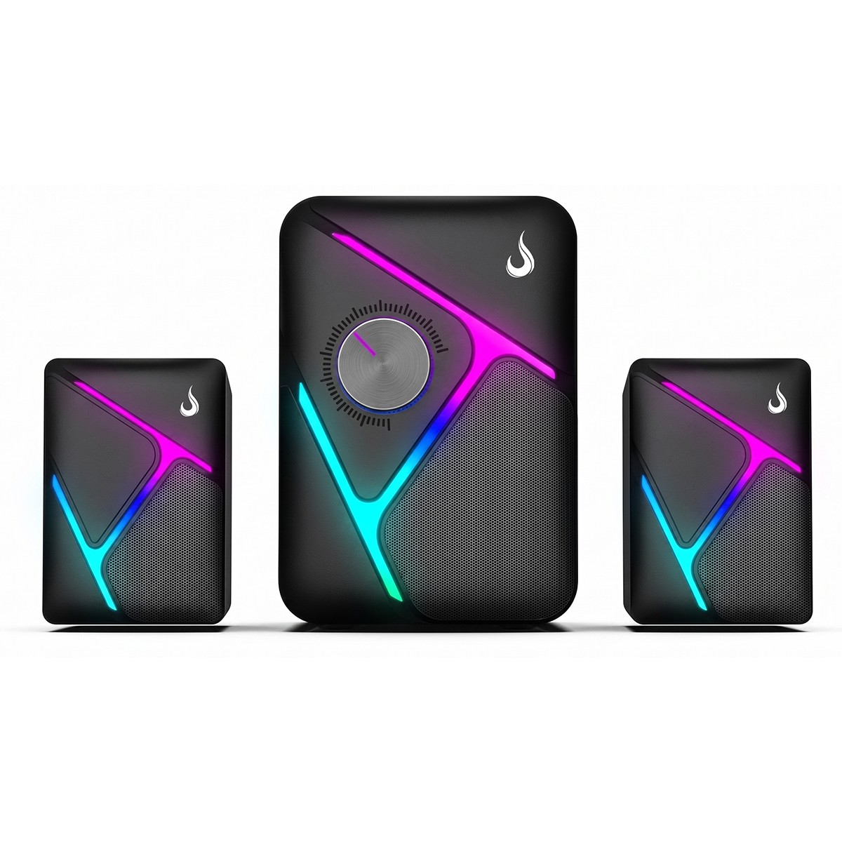 Caixa De Som Gamer Rise Mode Nebula, Rainbow, 3.5mm, 5W + 2x3W, Preto, RM-SPNE-01-RGB