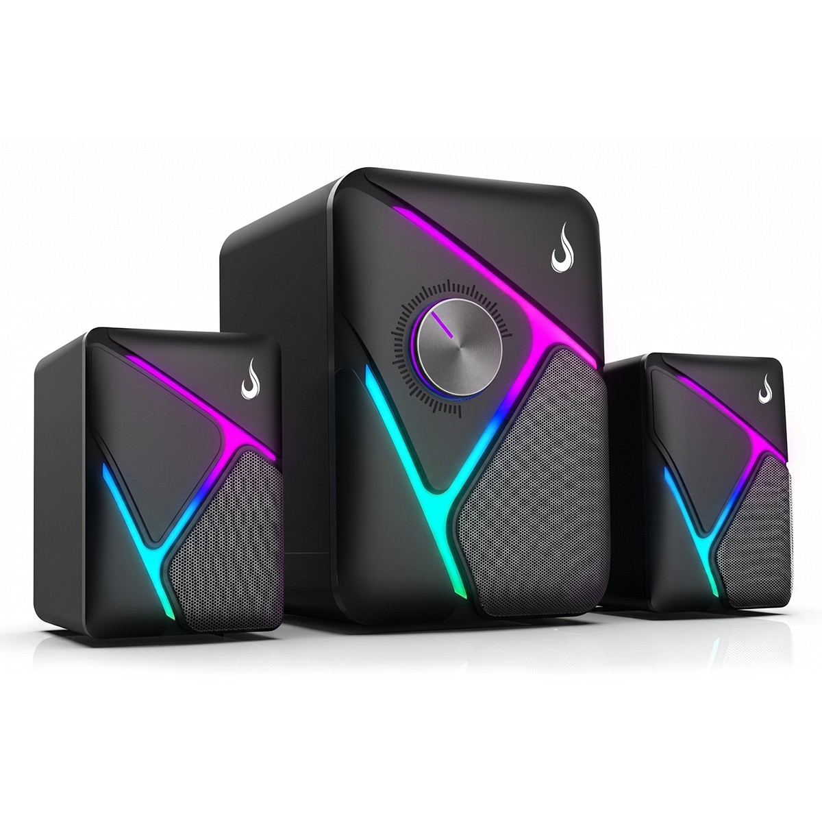 Caixa De Som Gamer Rise Mode Nebula, Rainbow, 3.5mm, 5W + 2x3W, Preto, RM-SPNE-01-RGB