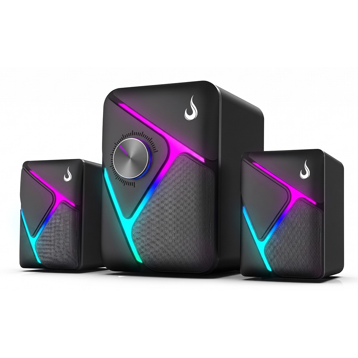 Caixa De Som Gamer Rise Mode Nebula, Rainbow, 3.5mm, 5W + 2x3W, Preto, RM-SPNE-01-RGB