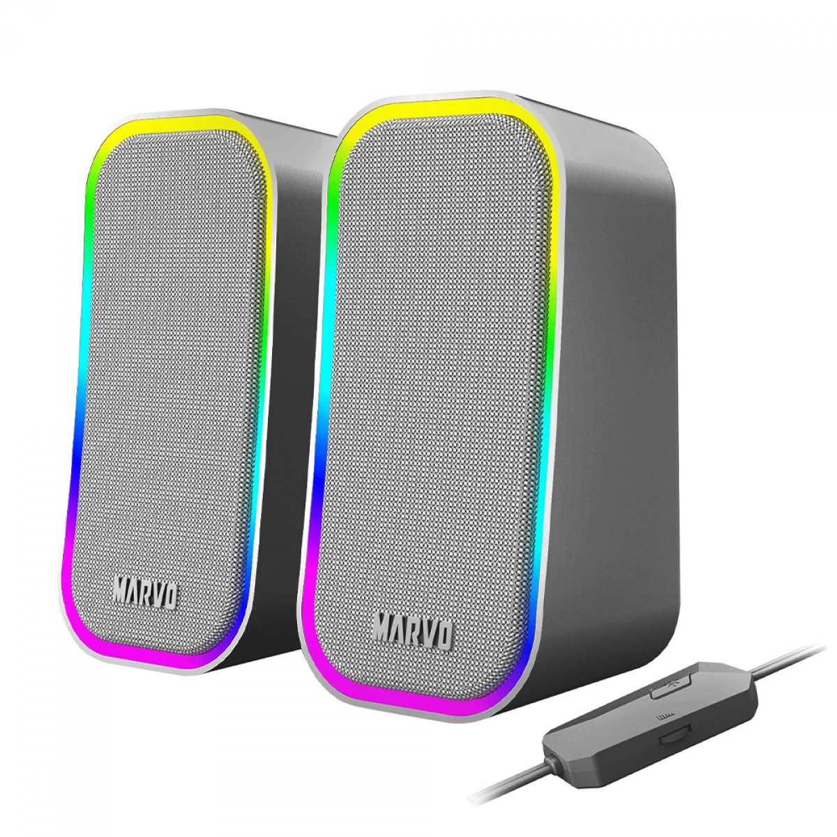 Caixa de Som Marvo SG-285 Havoc20 GY, RGB, Cinza