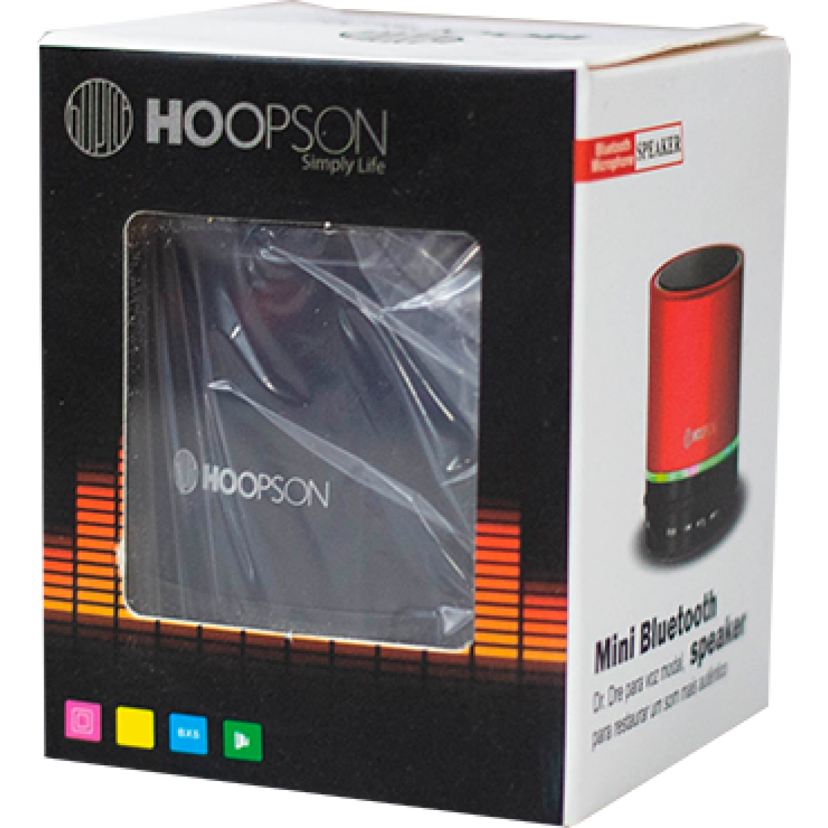 Caixa de Som Portátil Hoopson RB002-V, Bluetooth, USB, Micro SD, 3W