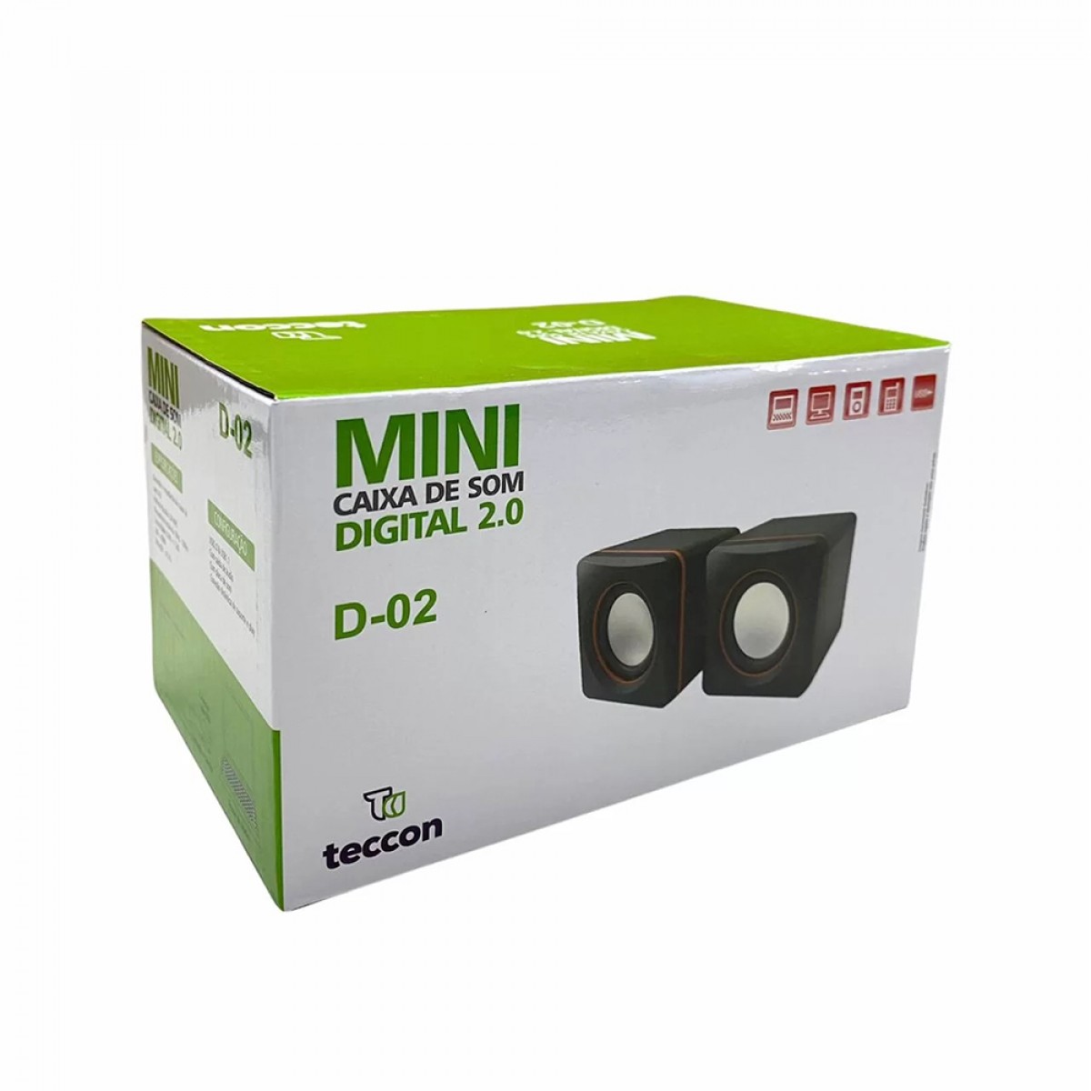 Caixa de Som Teccon, P2/USB, Preto, TC0074
