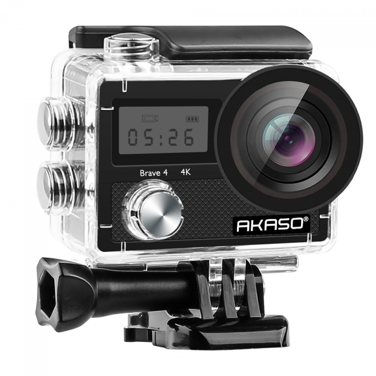 Câmera Esportiva Akaso BRAVE 4, 4K / 24FPS, À Prova D'água, Touch Screen, IPS, Black