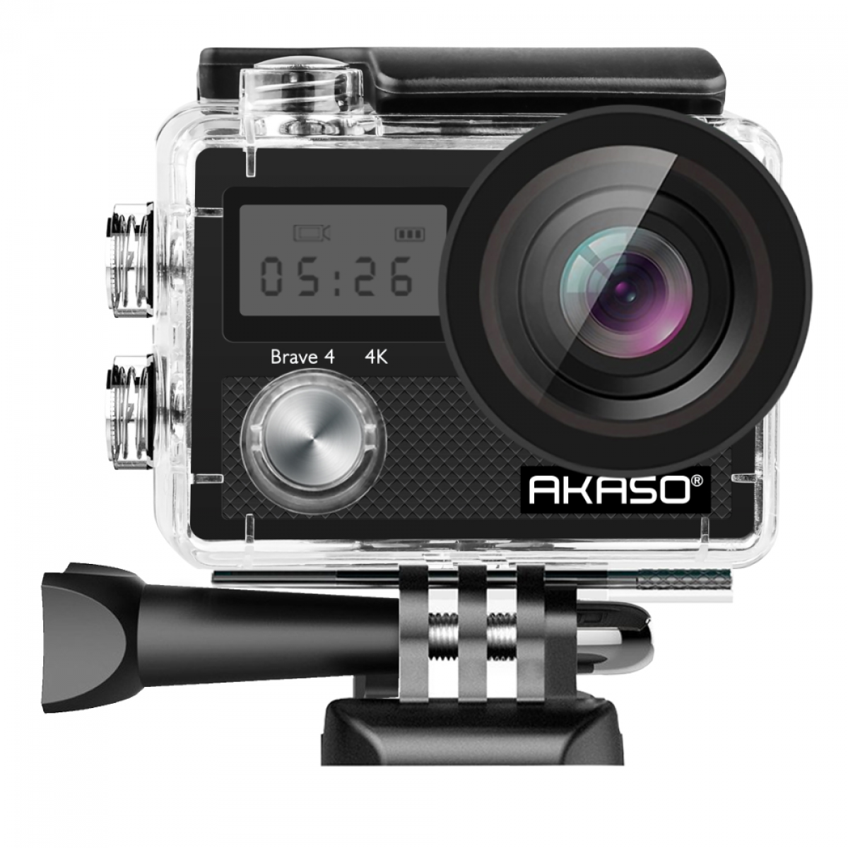 Câmera Esportiva Akaso BRAVE 4, 4K / 24FPS, À Prova D'água, Touch Screen, IPS, Black