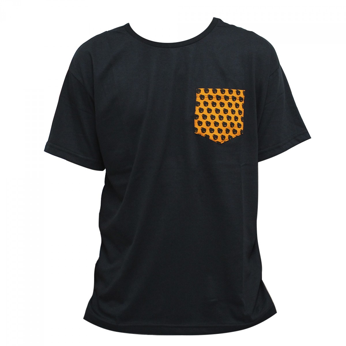 Camiseta Terabyteshop, Unisex, Manga Curta, Algodão, Preto e Laranja, Bolso (GG)