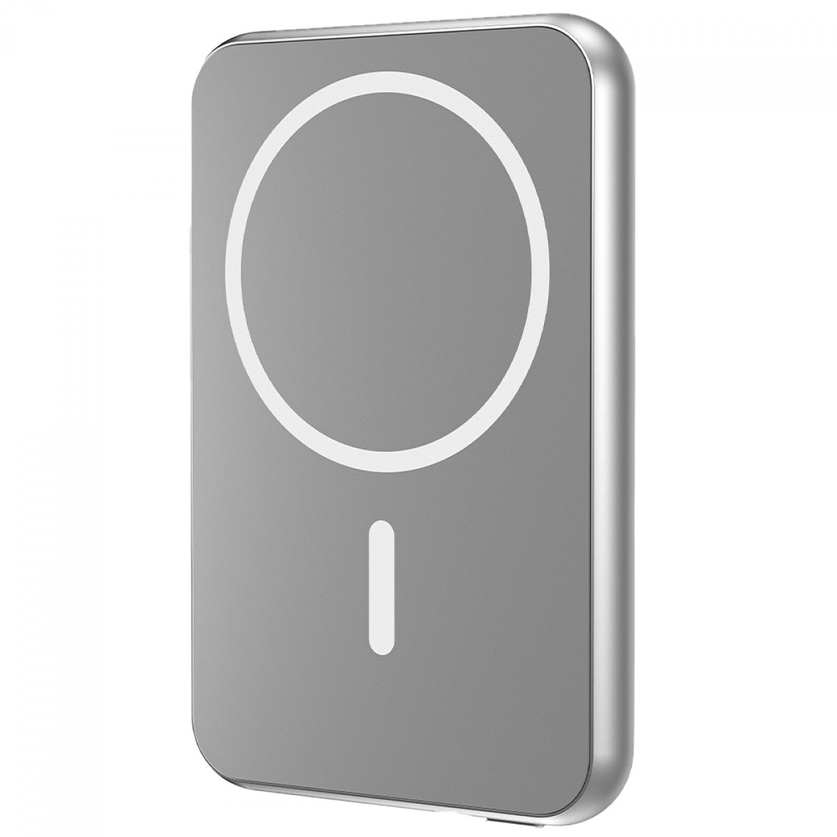 Carregador Portátil Universal, PowerBank, 5000MAH, Com Indução, Prata, Geonav, PB5KALMAGSV