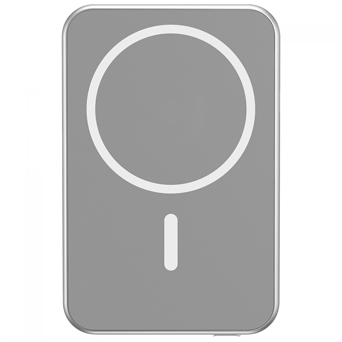 Carregador Portátil Universal, PowerBank, 5000MAH, Com Indução, Prata, Geonav, PB5KALMAGSV