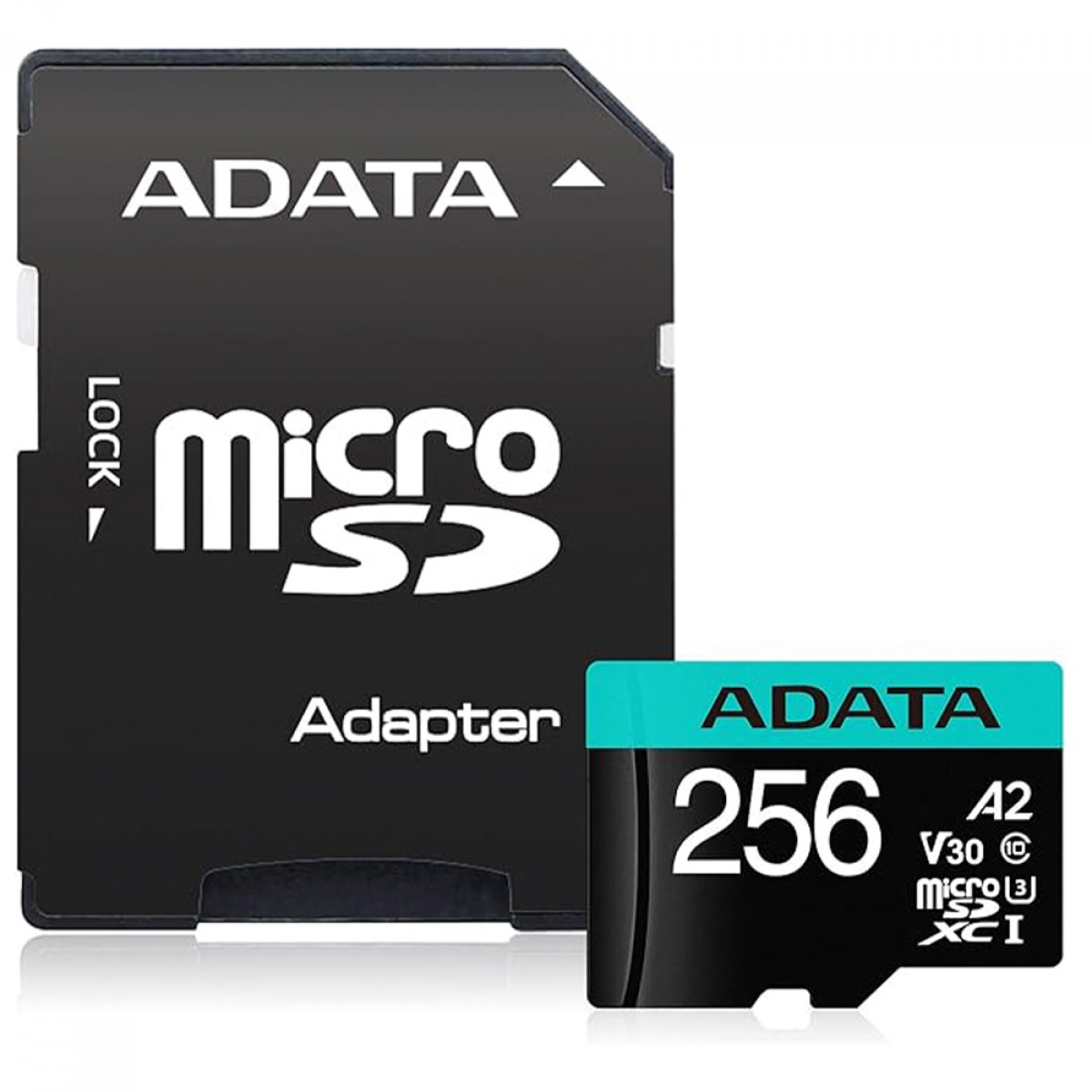 Cartão De Memória Adata Premier Pro MicroSDXC/SDHC UHS-I, 256GB, Classe 10, Com Adaptador, AUSDX256GUI3V30SA2-RA1