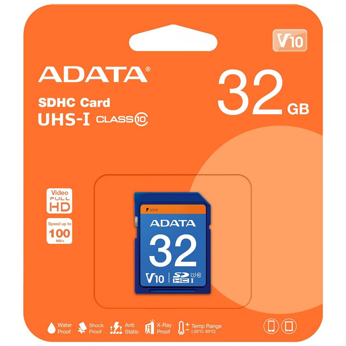 Cartão De Memória Adata Premier SDXC/SDHC UHS-I, 32GB, Classe 10, ASDH32GUICL10-R
