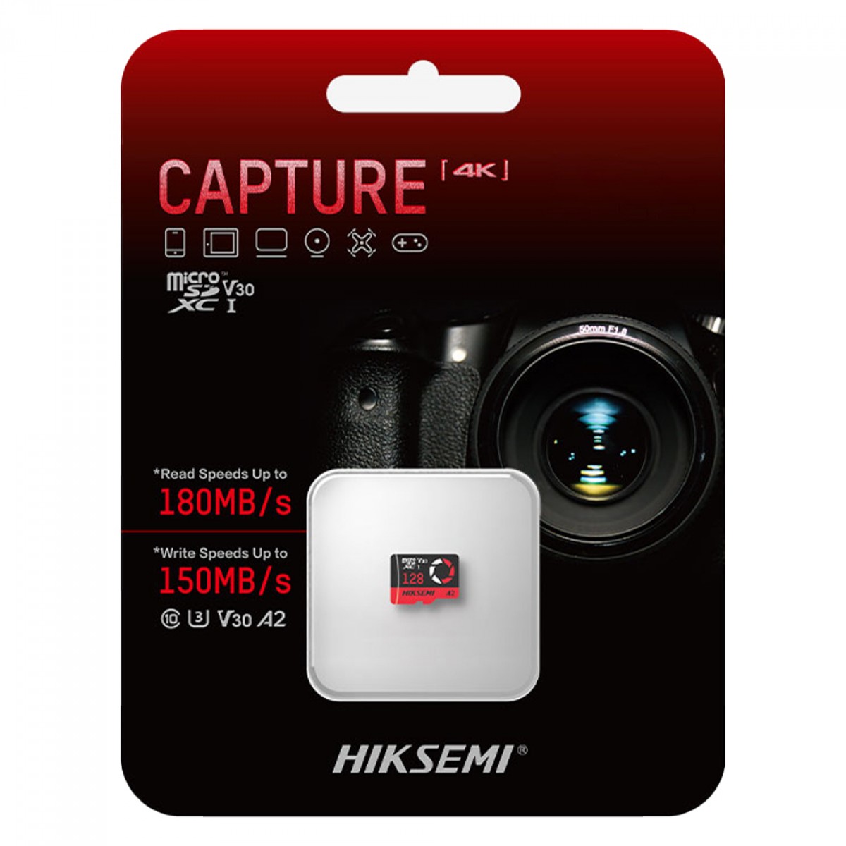 Cartão de Memória Hiksemi Capture, MicroSDXC, 128GB, Classe 10, HS-TF-E3 128G