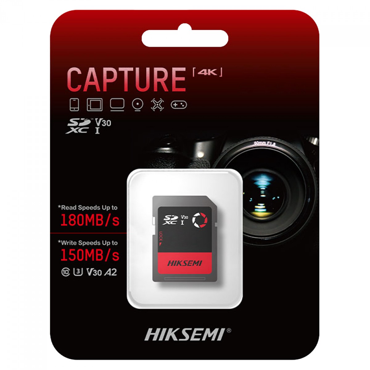 Cartão de Memória Hiksemi Capture SDXC, 128GB, Classe 10, HS-SD-E30 128G