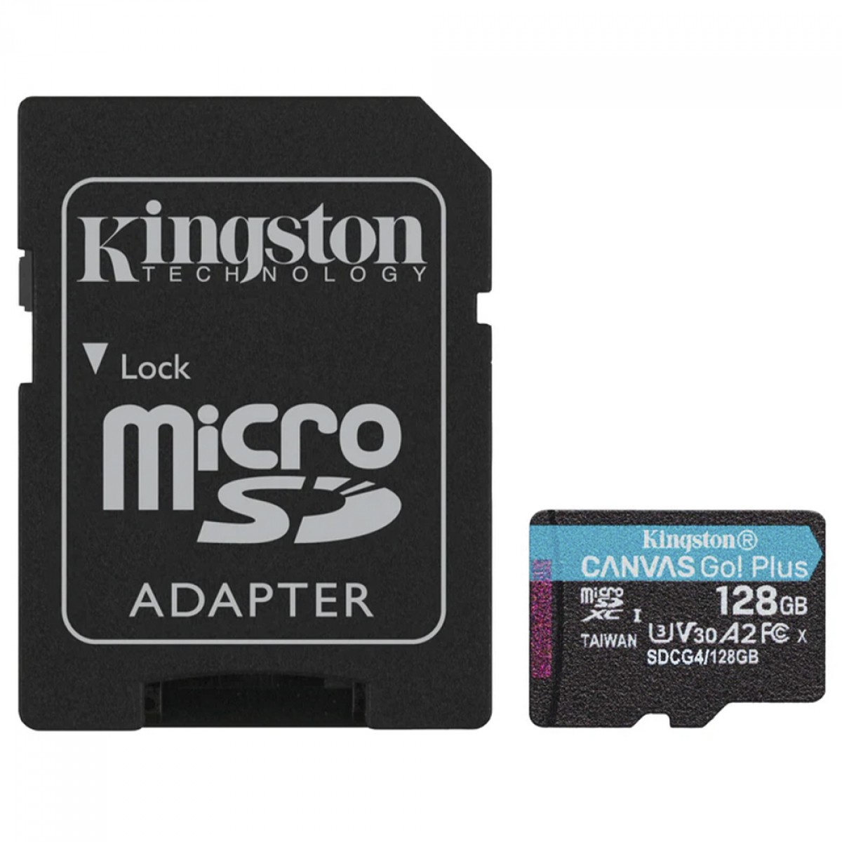 Cartão de Memória Kingston Canvas Go Plus, MicroSD 128GB, Classe 10, Com Adaptador, SDCG4/128GB