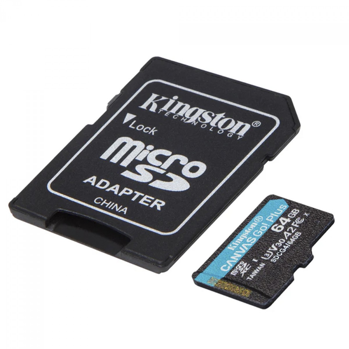 Cartão de Memória Kingston Canvas Go Plus, MicroSD 64GB, Classe 10, Com Adaptador, SDCG4/64GB
