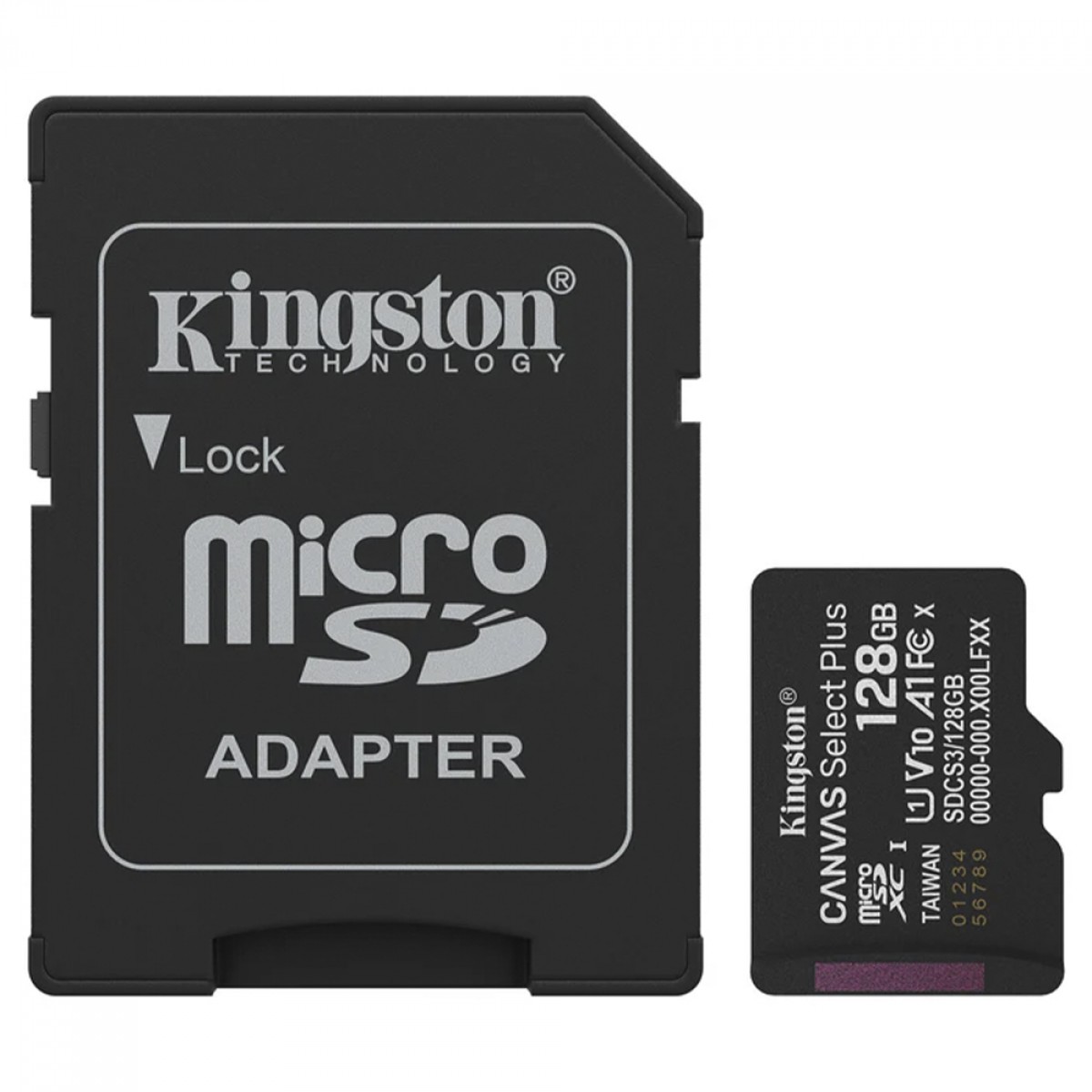 Cartão de Memória Kingston Canvas Select Plus Gen3, MicroSD 128GB, Classe 10, Com Adaptador, SDCS3/128GB