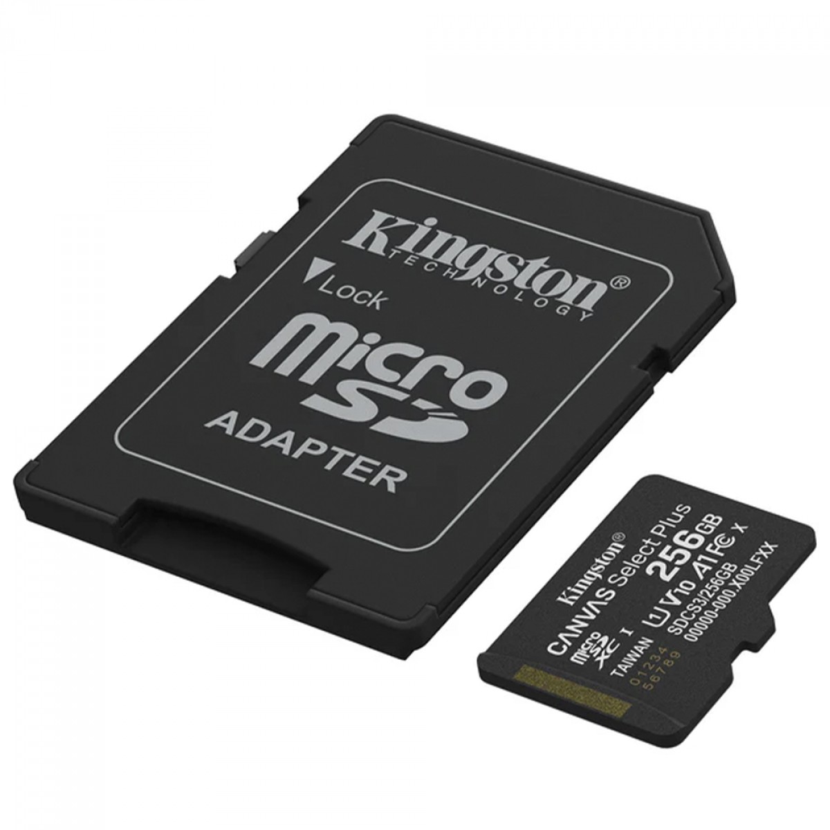 Cartão de Memória Kingston Canvas Select Plus Gen3, MicroSD 256GB, Classe 10, Com Adaptador, SDCS3/256GB