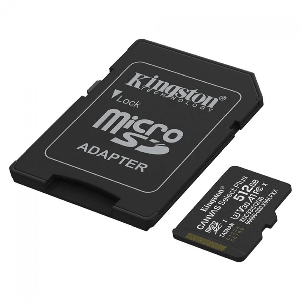 Cartão de Memória Kingston Canvas Select Plus Gen3, MicroSD 512GB, Classe 10, Com Adaptador, SDCS3/512GB