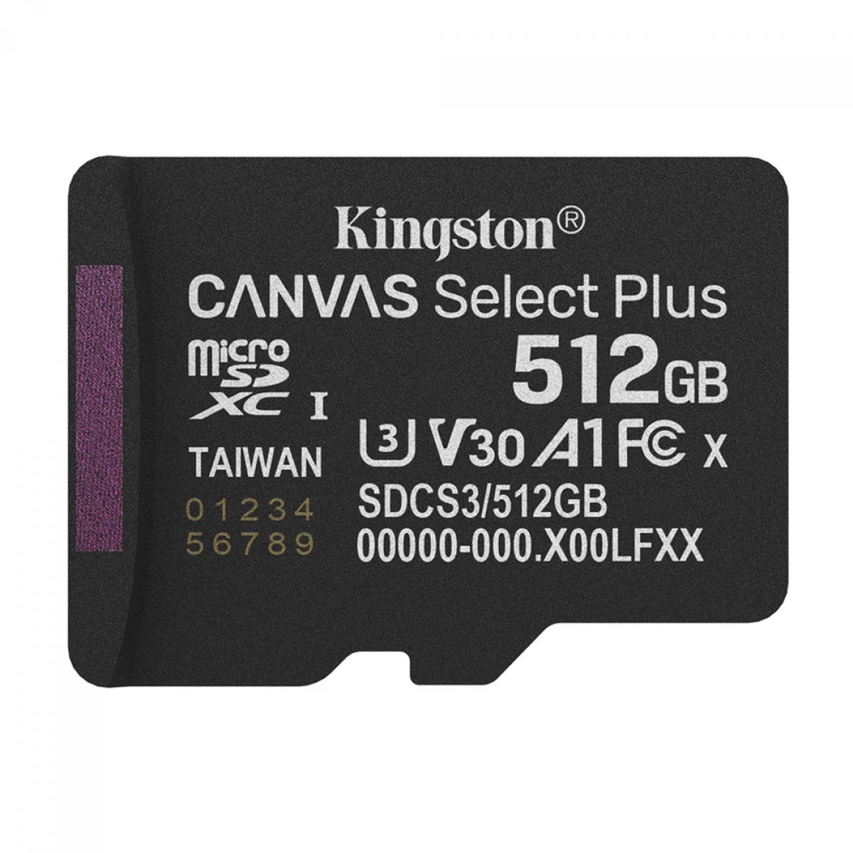 Cartão de Memória Kingston Canvas Select Plus Gen3, MicroSD 512GB, Classe 10, Com Adaptador, SDCS3/512GB
