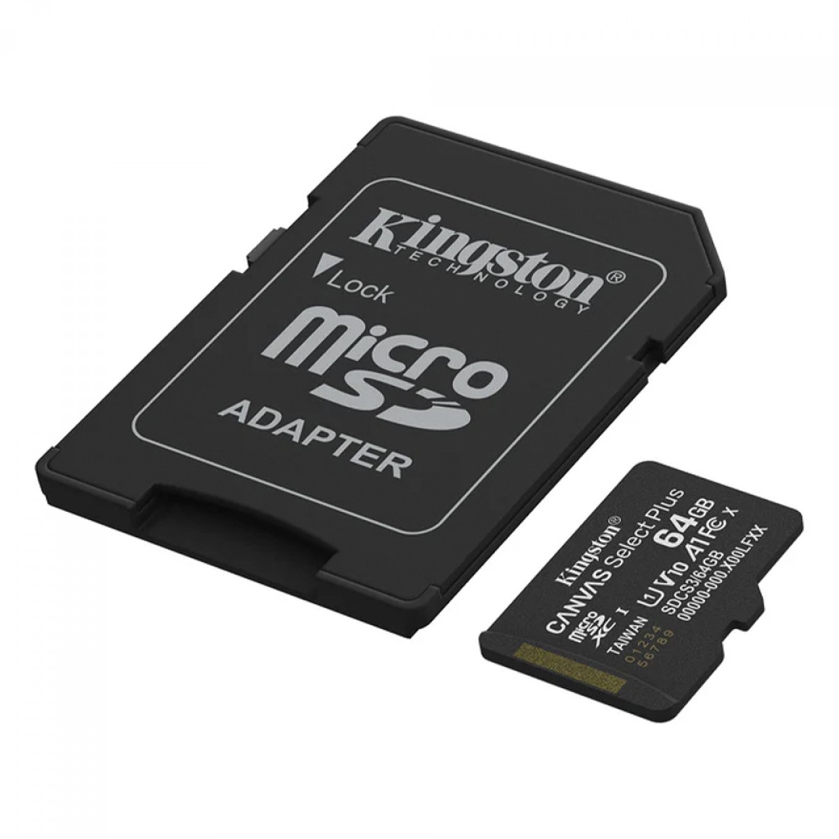 Cartão de Memória Kingston Canvas Select Plus Gen3, MicroSD 64GB, Classe 10, Com Adaptador, SDCS3/64GB