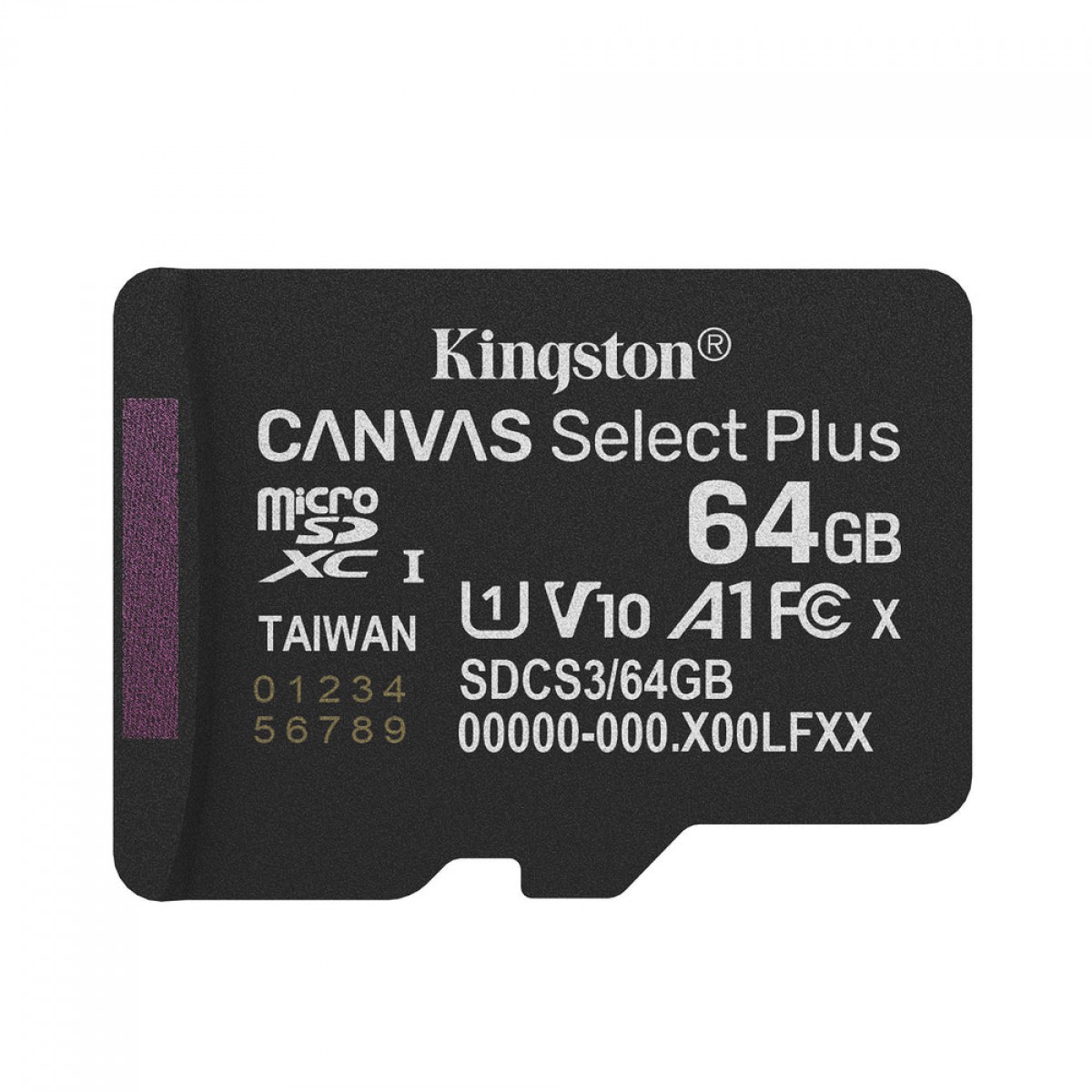 Cartão de Memória Kingston Canvas Select Plus Gen3, MicroSD 64GB, Classe 10, Com Adaptador, SDCS3/64GB