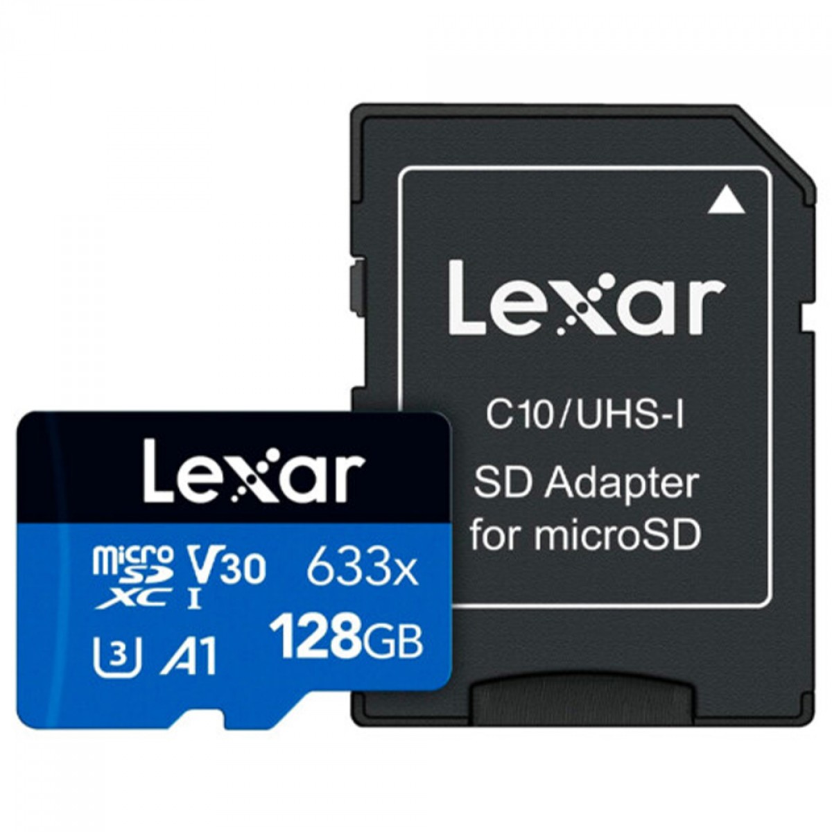 Cartão De Memória Lexar High-Performance 633x microSDHC/SDXC, 128GB, UHS-1, Classe 10, Com Adaptador, LSDMI128BBNL633A