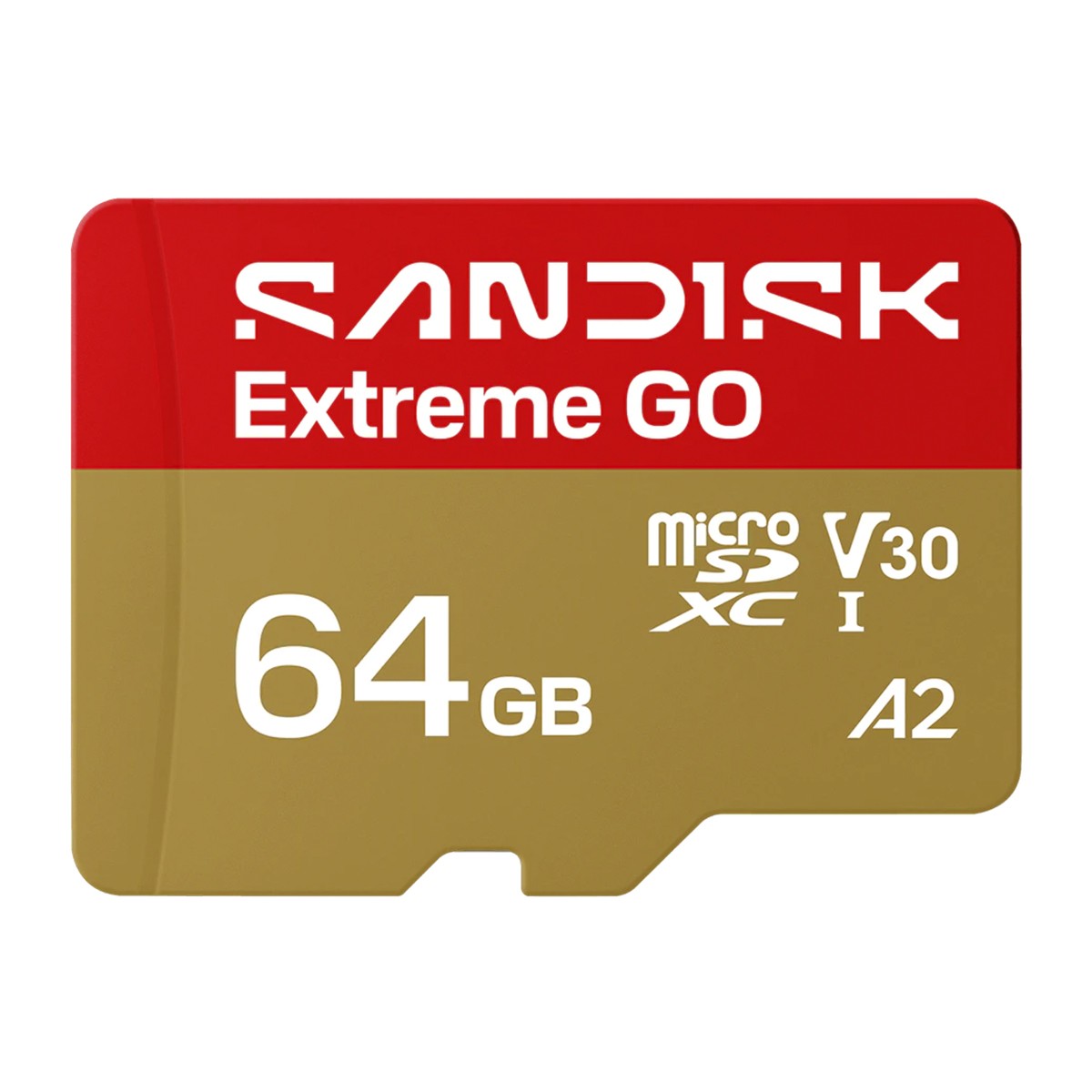 Cartão De Memória SanDisk Extreme GO MicroSDXC UHS-I, 64GB, SDSQXGN-064G-GN6MN