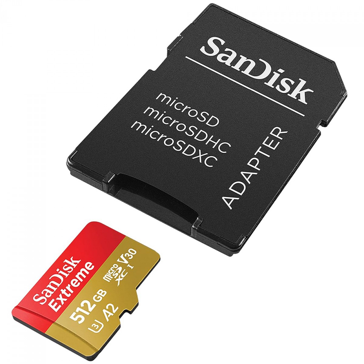 Cartão De Memória SanDisk Extreme MicroSDXC UHS-I, 512GB, Com Adaptador, SDSQXAV-512G-GN6MA