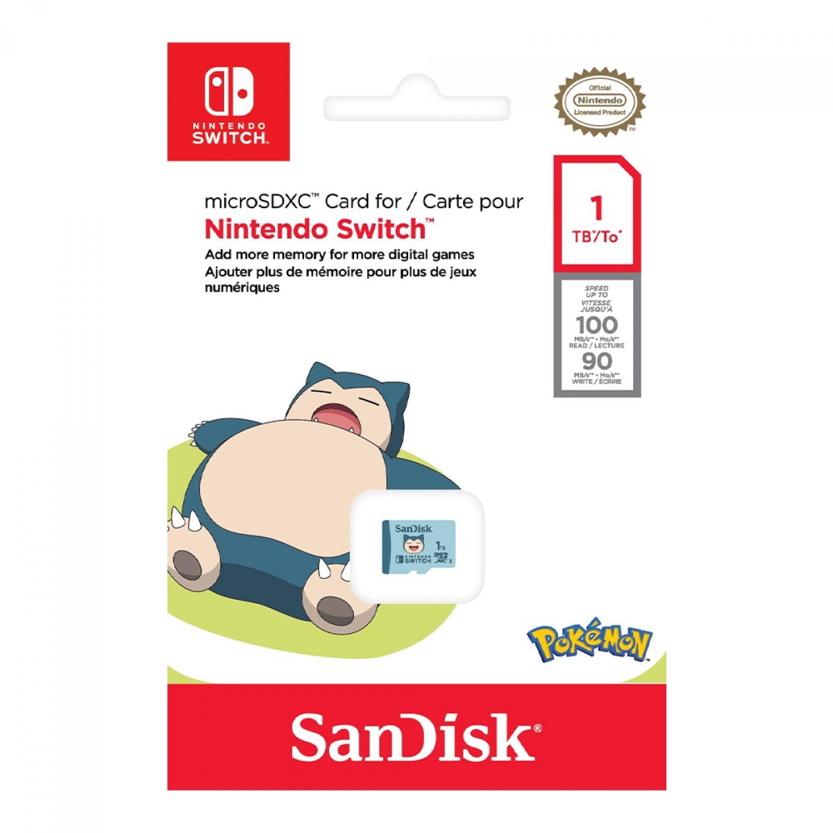 Cartão De Memória SanDisk MicroSD Nintendo Switch Pokémon, 1TB, Class 10, SDSQXAO-1T00-GN6ZK