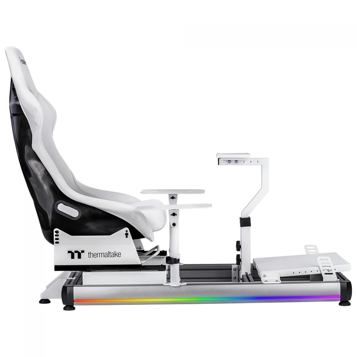 Cockpit Para Simulador de Voo Thermaltake GF500 Flight Simulator, RGB, Com Cadeira, Suporte de Pedais/Manche/Joystick, Branco, GSC-F50-CPASWH-01
