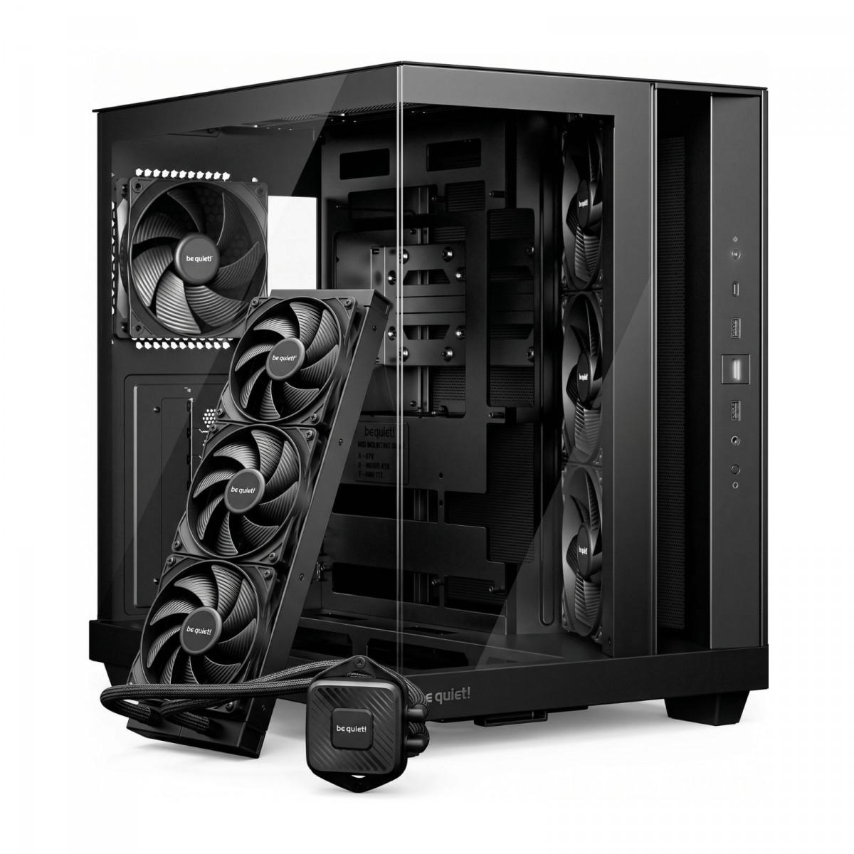 Combo Be Quiet, Gabinete Light Base 500 C/ 4 Fans + Water Cooler 360mm