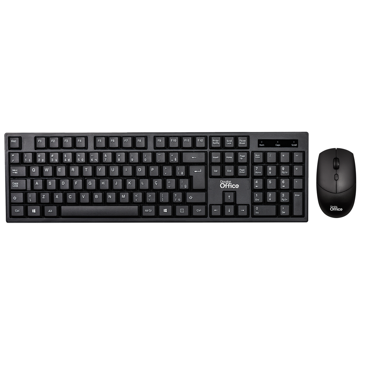 Combo Dr. Office, Mouse e Teclado, Sem Fio, Black, SDR-0303-B