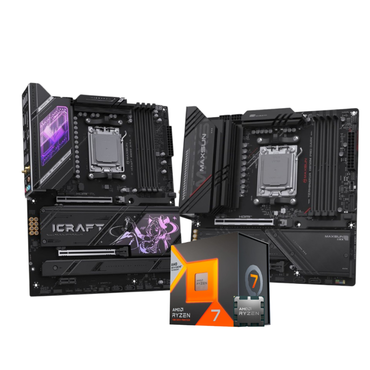 Combo DUO, 2x Kit Upgrade, AMD Ryzen 7 7800X3D, Placa Mãe Chipset B850