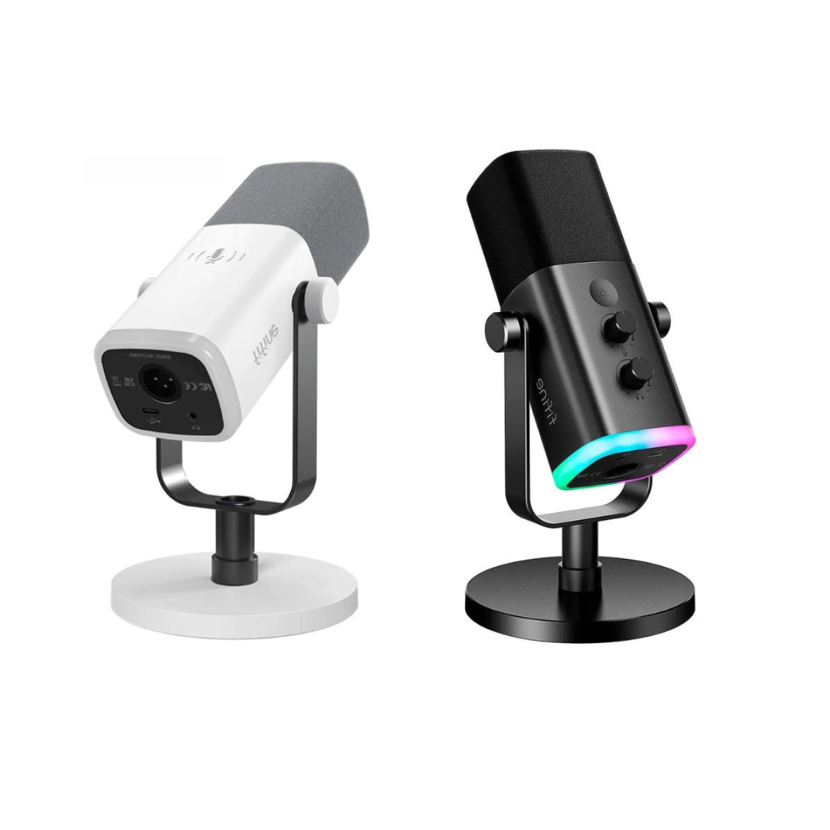 Combo DUO, 2x Microfone Gamer Fifine AmpliGame AM8, USB, RGB Preto + Branco