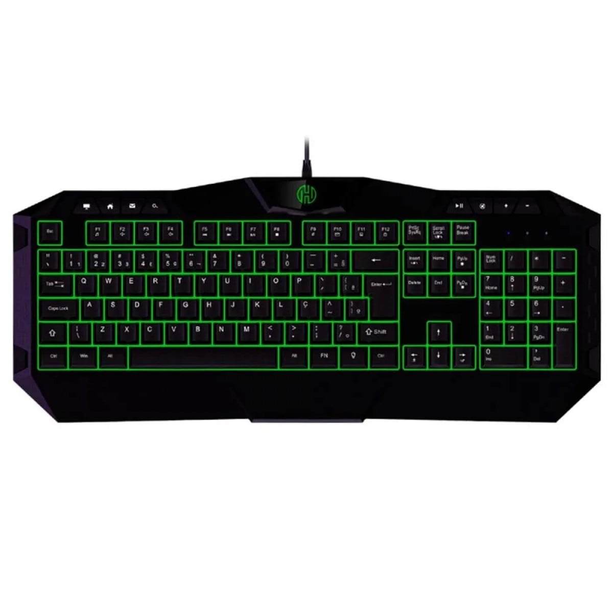 Combo Gamer Hoopson 4 Em 1, Teclado, Mouse, Headset e Mousepad, LED Verde, TPC-067 VERDE