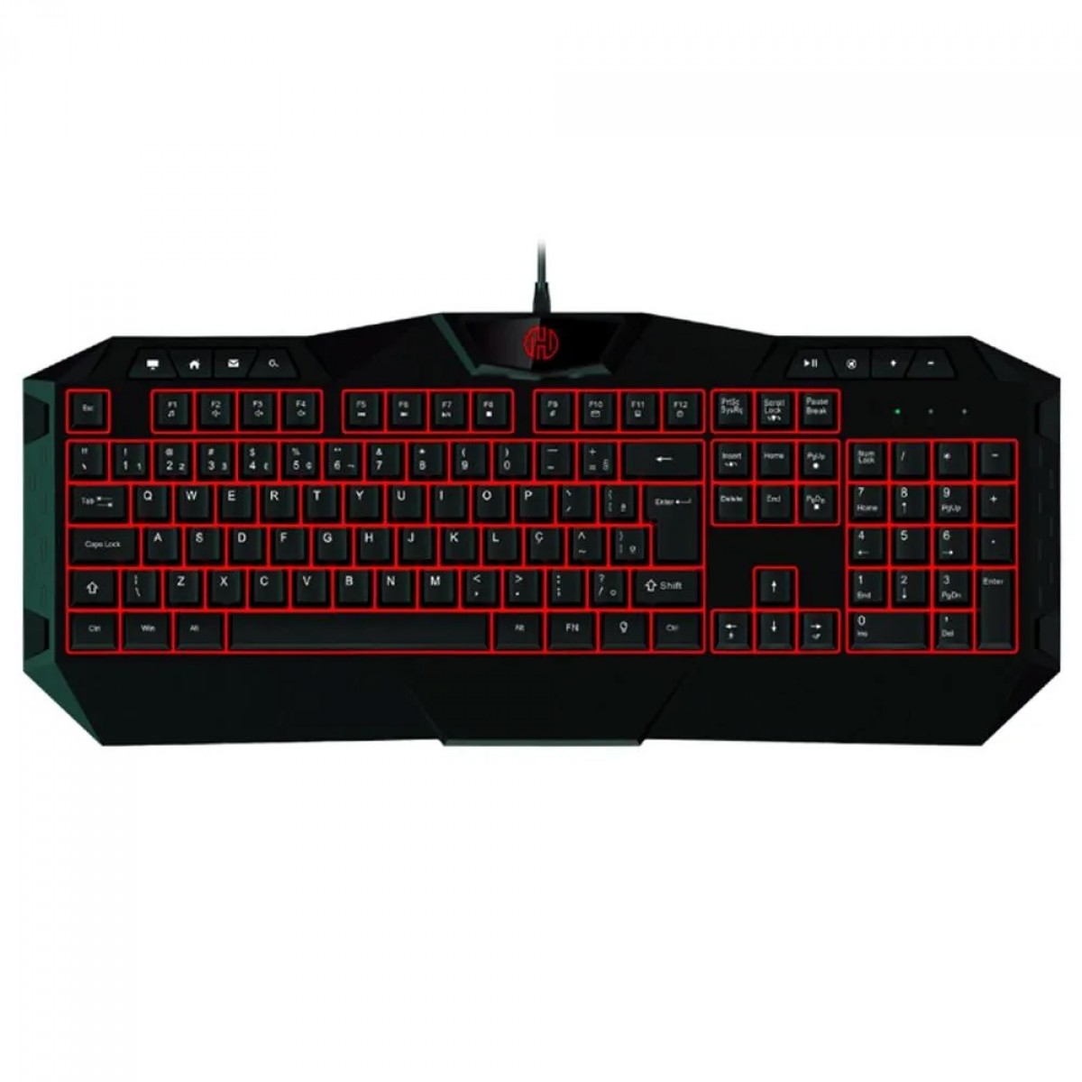 Combo Gamer Hoopson 4 Em 1, Teclado, Mouse, Headset e Mousepad, LED Vermelho, TPC-067 VERMELHO