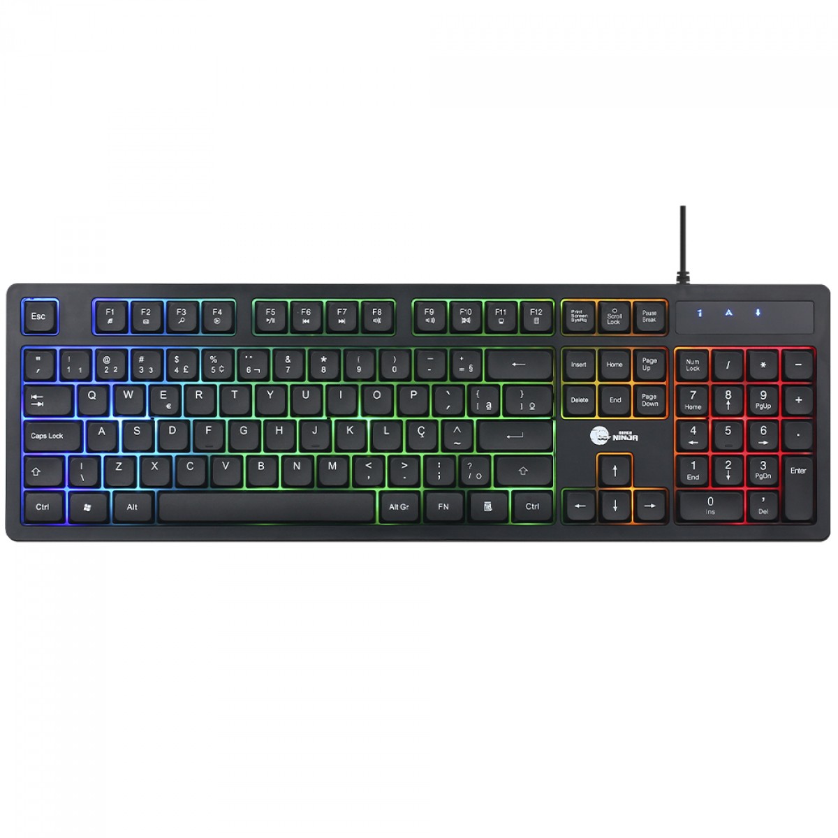 Combo Gamer Ninja Squad 4 Em 1, Headset, Teclado, Mouse e Mousepad, USB, Rainbow, Preto, GN-CG-SQTMPHB