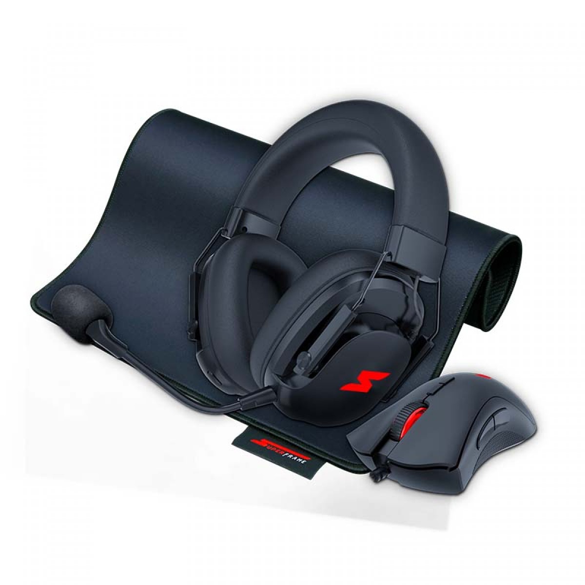 【Magnus3301】 Combo Gamer SuperFrame Magnus 3 Em 1, Headset, Mouse e Mousepad, Black