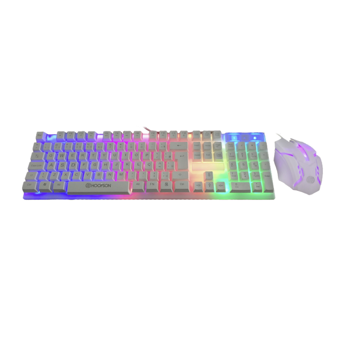 Combo Gamer Teclado e Mouse HOOPSON TPC-096KB, RGB, Branco