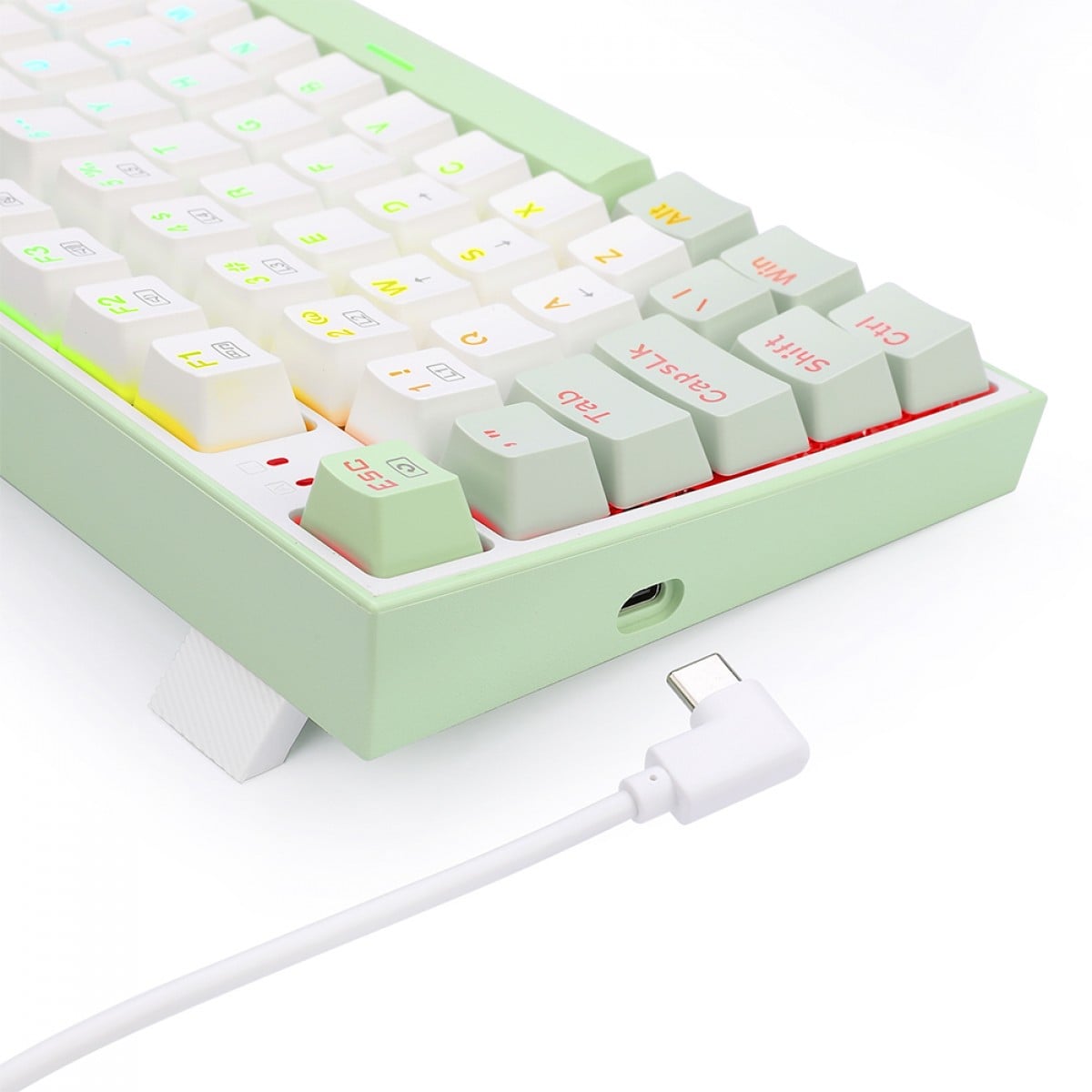 Combo Gamer Teclado e Mouse Redragon Ultime Gaming Rig, RGB, Branco e Verde, S134