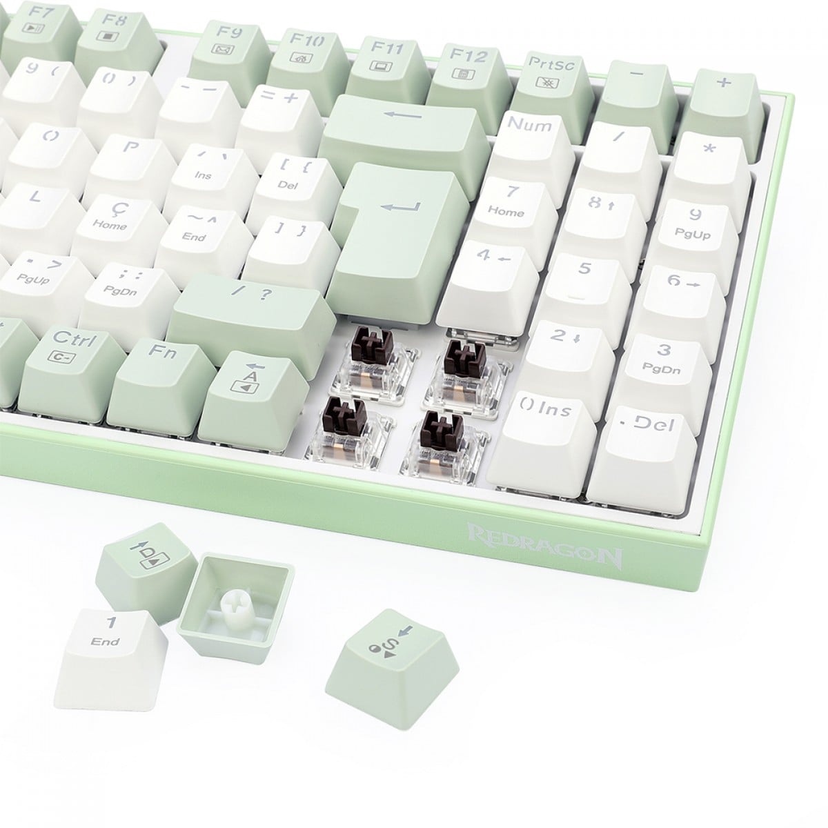 Combo Gamer Teclado e Mouse Redragon Ultime Gaming Rig, RGB, Branco e Verde, S134