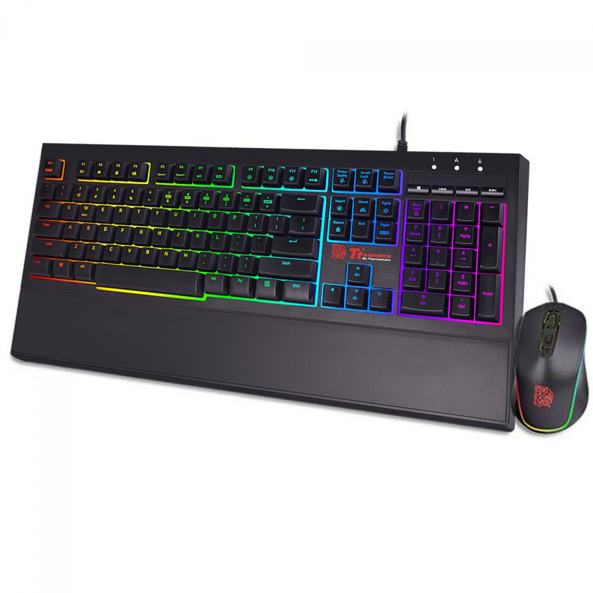 Combo Gamer Thermaltake Challenger Elite, RGB, Teclado e Mouse, Preto, CM-CEL-WLXXMB-PB