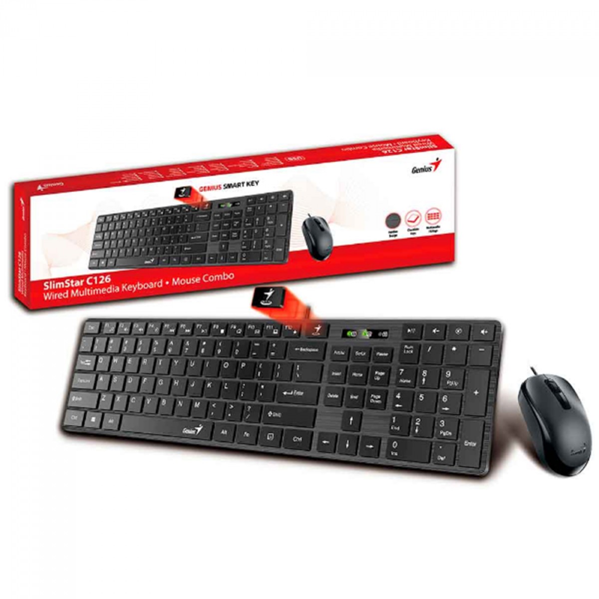 Combo Teclado e Mouse Genius SS-C126, USB, ABNT2, Preto