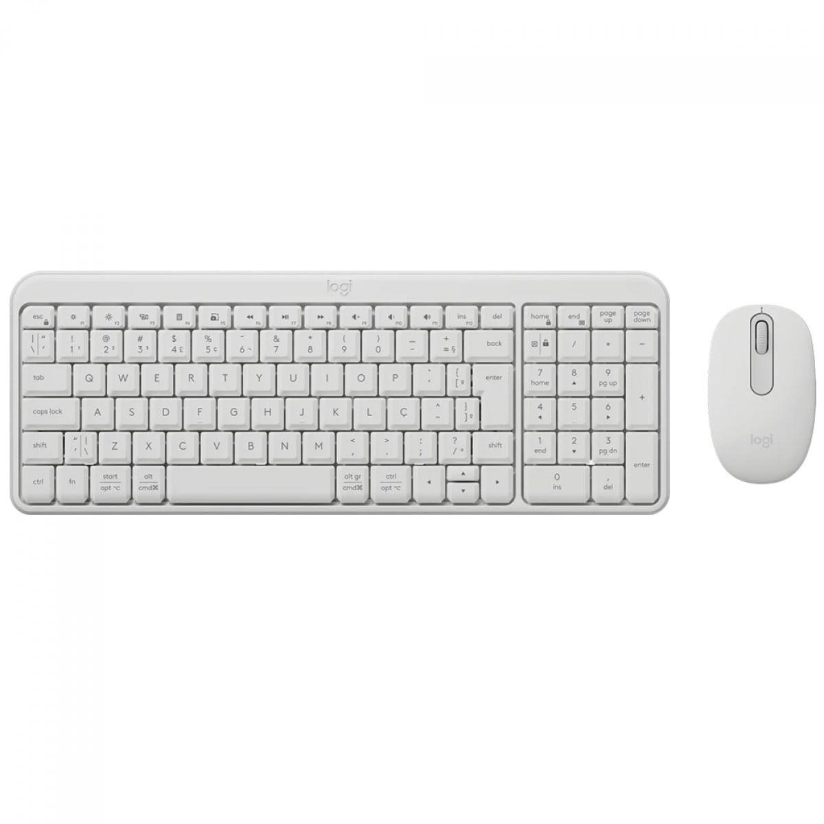 Combo Teclado e Mouse Logitech MK250, ABNT2, Bluetooth, Branco, 920-013517