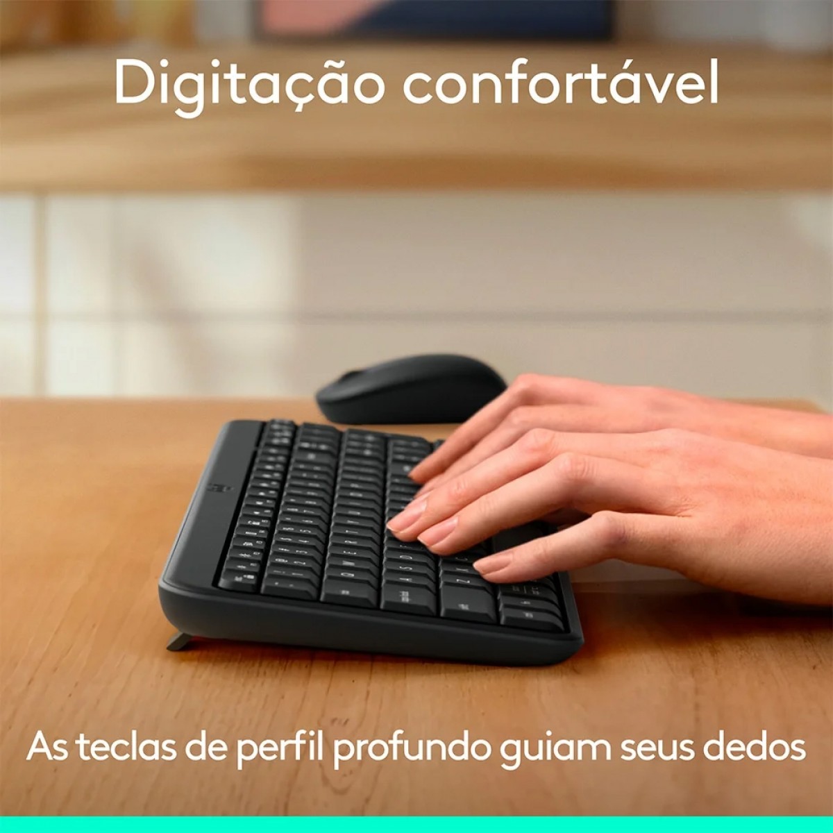 Combo Teclado e Mouse Logitech MK250, ABNT2, Bluetooth, Grafite, 920-013516