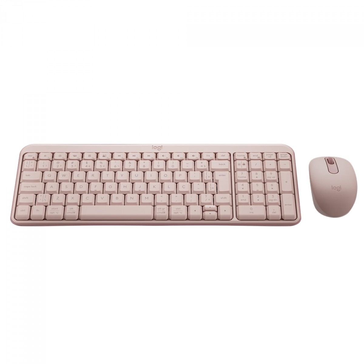 Combo Teclado e Mouse Logitech MK250, ABNT2, Bluetooth, Rosa, 920-013518