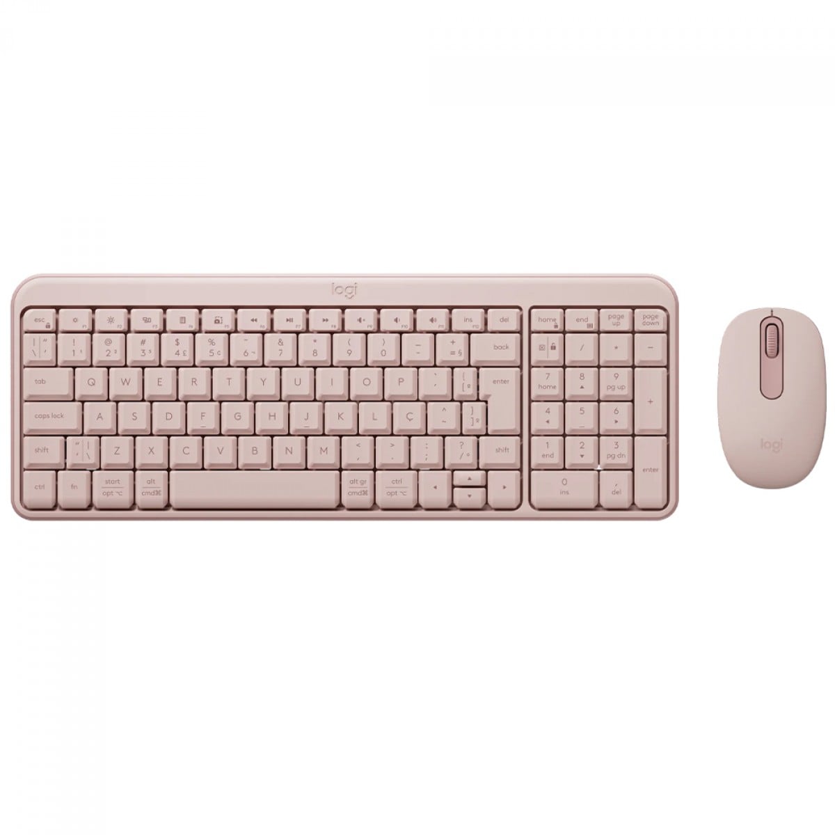 Combo Teclado e Mouse Logitech MK250, ABNT2, Bluetooth, Rosa, 920-013518