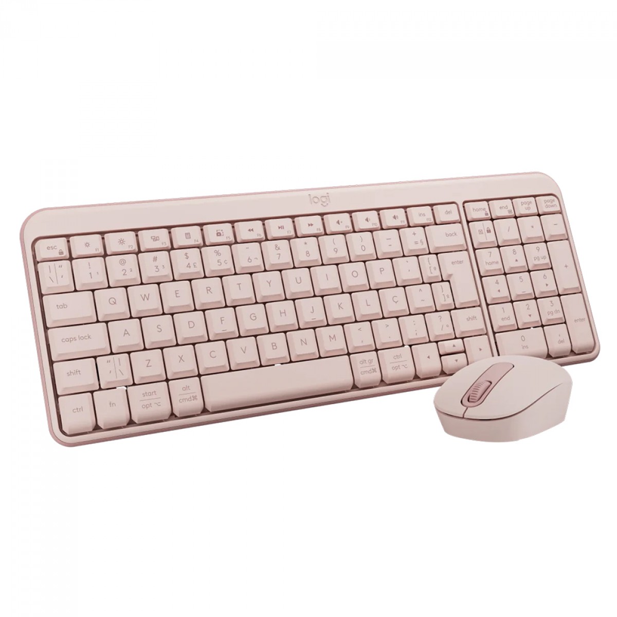 Combo Teclado e Mouse Logitech MK250, ABNT2, Bluetooth, Rosa, 920-013518