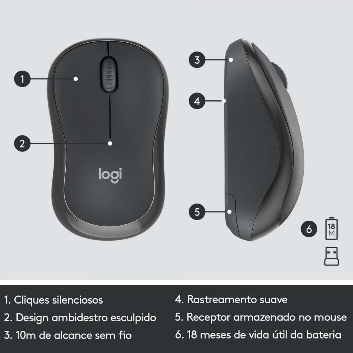 Combo Teclado e Mouse Logitech MK295, Sem Fio, Black, ABNT, 920-009793