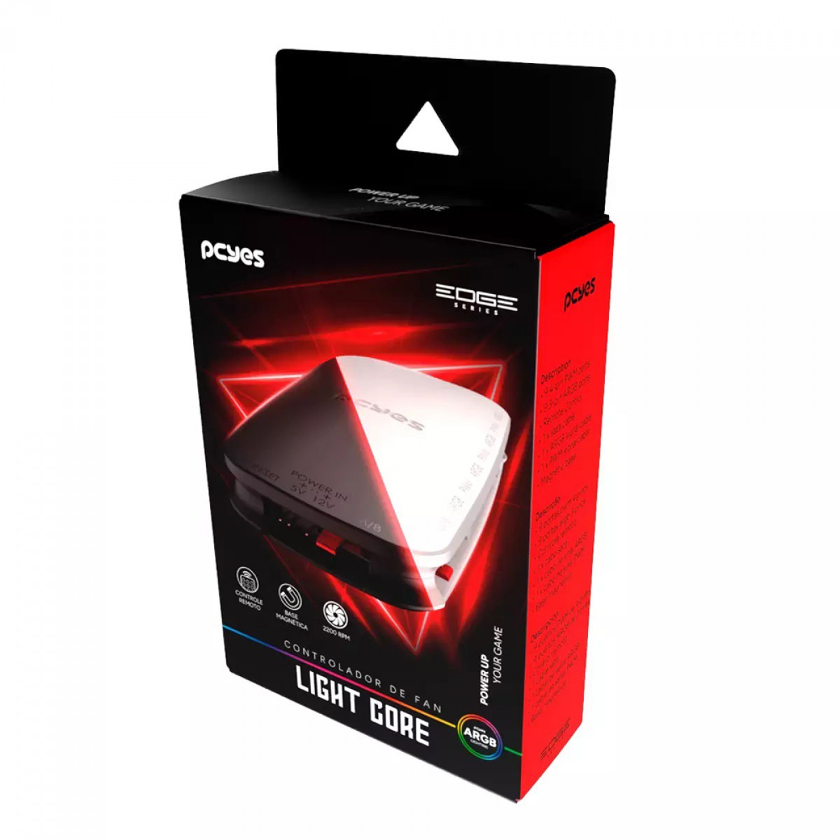 Controlador de Fan PCYES Light Core Black Vulcan, 9 Portas PWM+ARGB, Preto, PELC9PVBR
